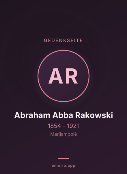 Gedenkportrait von Abraham Abba Rakowski