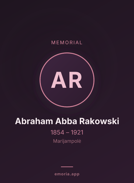 Memorial portrait of Abraham Abba Rakowski