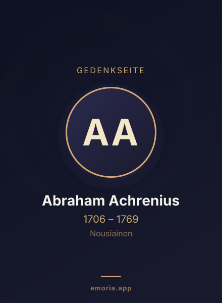 Gedenkportrait von Abraham Achrenius