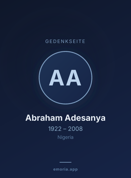 Gedenkportrait von Abraham Adesanya