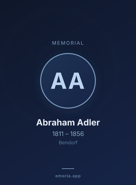 Memorial portrait of Abraham Adler