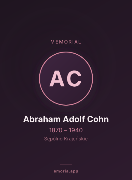 Memorial portrait of Abraham Adolf Cohn