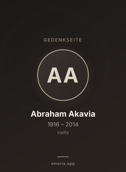 Gedenkportrait von Abraham Akavia