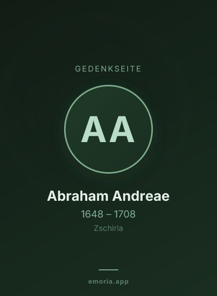 Gedenkportrait von Abraham Andreae