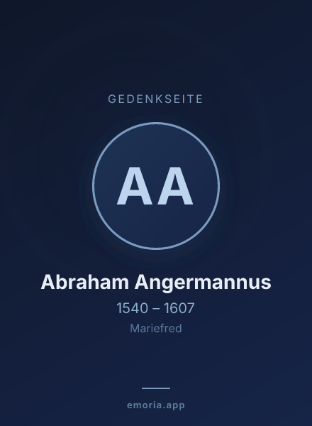 Gedenkportrait von Abraham Angermannus