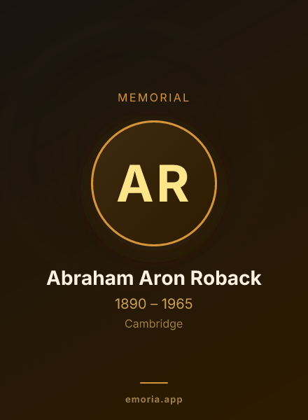 Memorial portrait of Abraham Aron Roback
