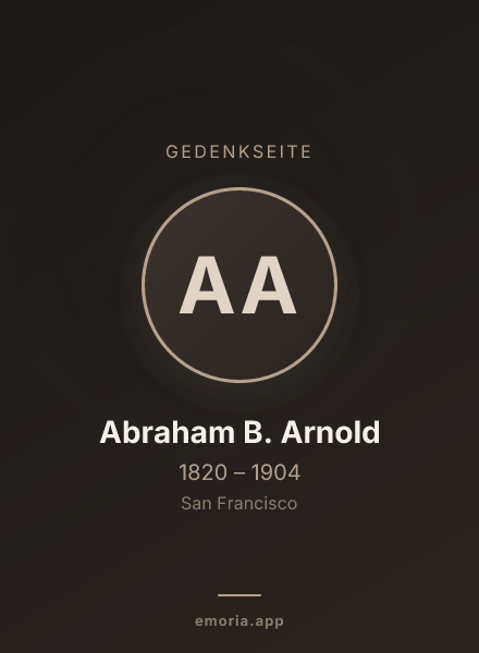 Gedenkportrait von Abraham B. Arnold