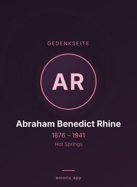 Gedenkportrait von Abraham Benedict Rhine