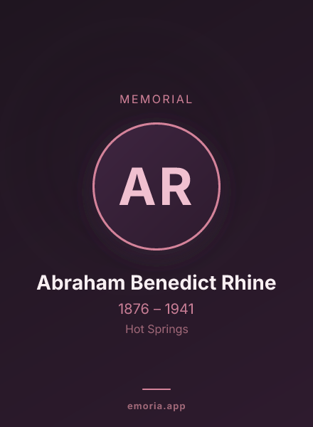 Memorial portrait of Abraham Benedict Rhine