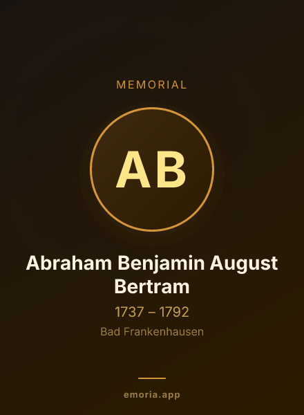 Memorial portrait of Abraham Benjamin August Bertram