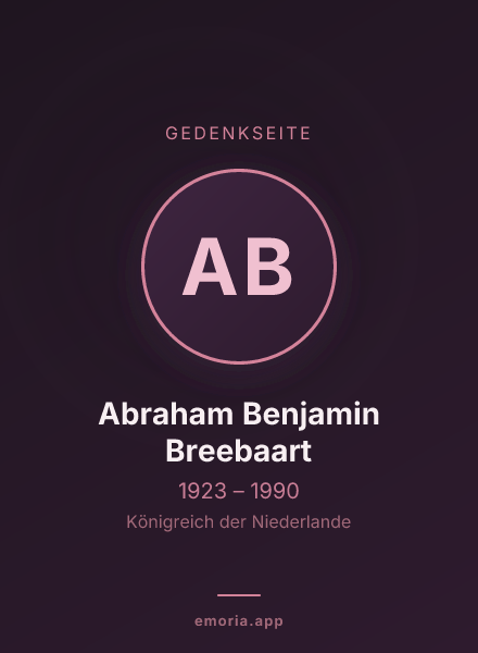 Gedenkportrait von Abraham Benjamin Breebaart