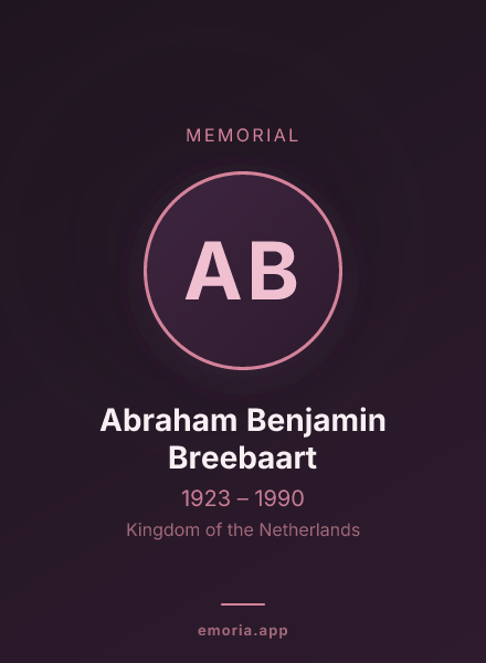 Memorial portrait of Abraham Benjamin Breebaart