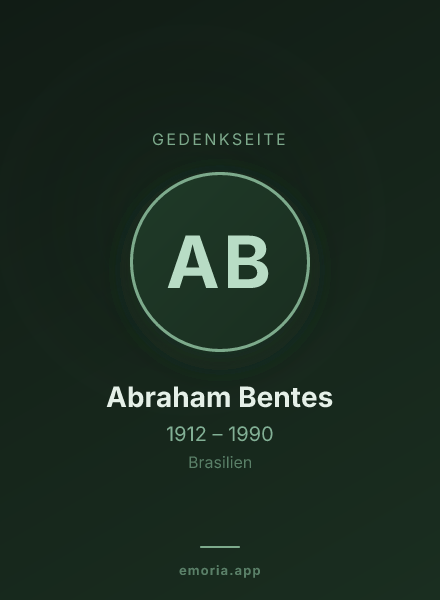 Gedenkportrait von Abraham Bentes