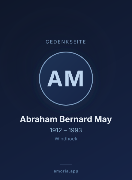 Gedenkportrait von Abraham Bernard May