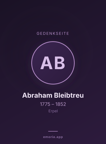 Gedenkportrait von Abraham Bleibtreu