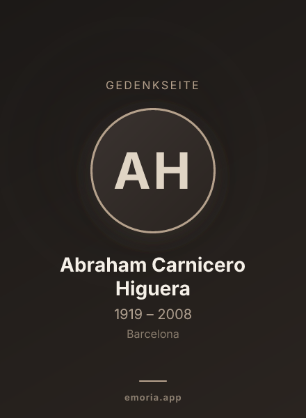 Gedenkportrait von Abraham Carnicero Higuera