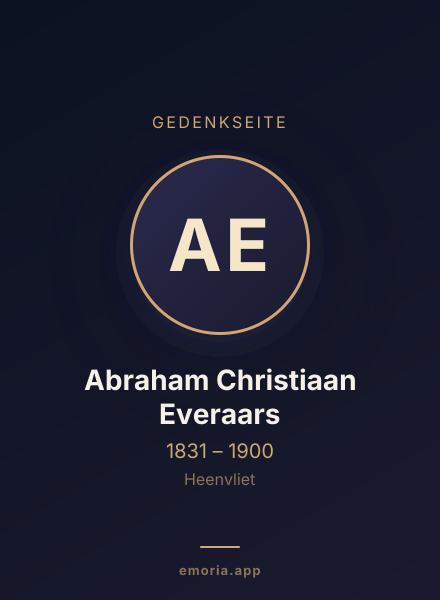 Gedenkportrait von Abraham Christiaan Everaars