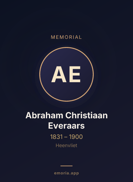 Memorial portrait of Abraham Christiaan Everaars