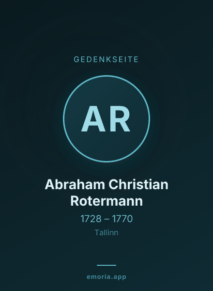 Gedenkportrait von Abraham Christian Rotermann