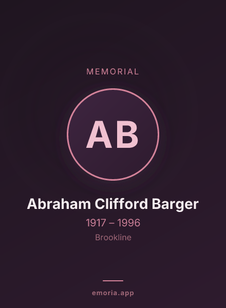 Memorial portrait of Abraham Clifford Barger