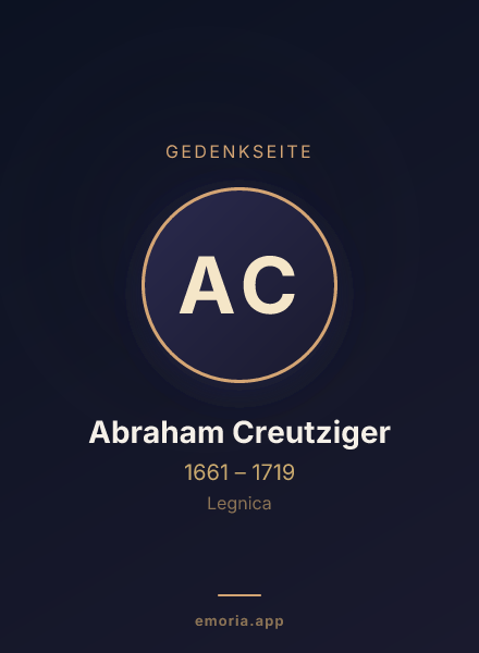 Gedenkportrait von Abraham Creutziger