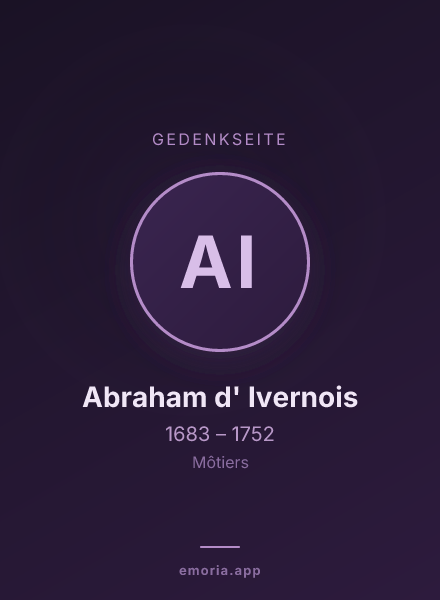 Gedenkportrait von Abraham d' Ivernois