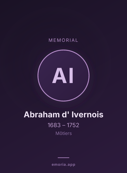 Memorial portrait of Abraham d' Ivernois
