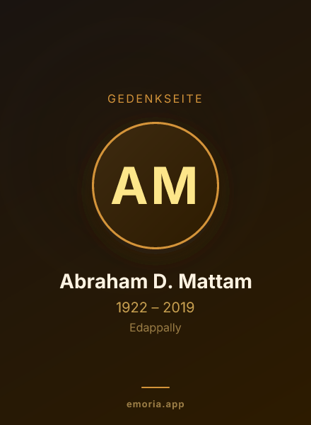 Gedenkportrait von Abraham D. Mattam