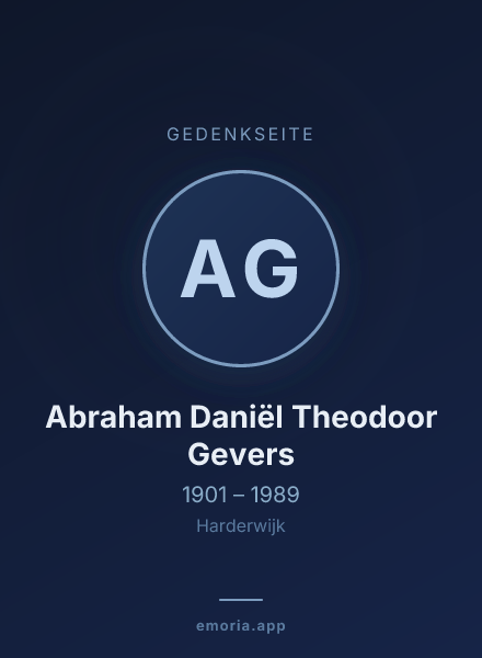 Gedenkportrait von Abraham Daniël Theodoor Gevers