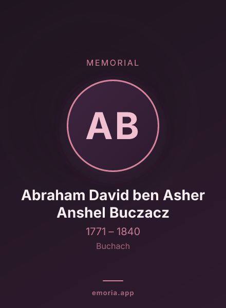 Memorial portrait of Abraham David ben Asher Anshel Buczacz