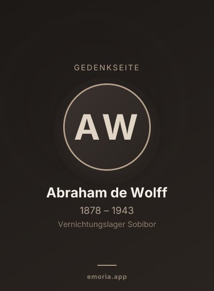 Gedenkportrait von Abraham de Wolff