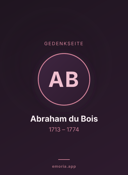 Gedenkportrait von Abraham du Bois