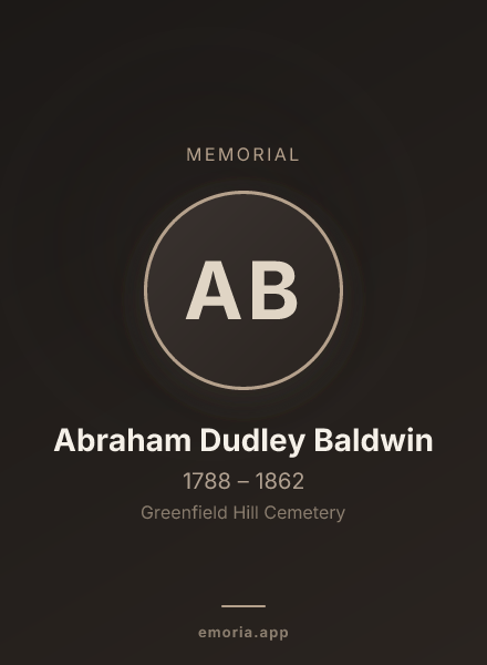 Memorial portrait of Abraham Dudley Baldwin