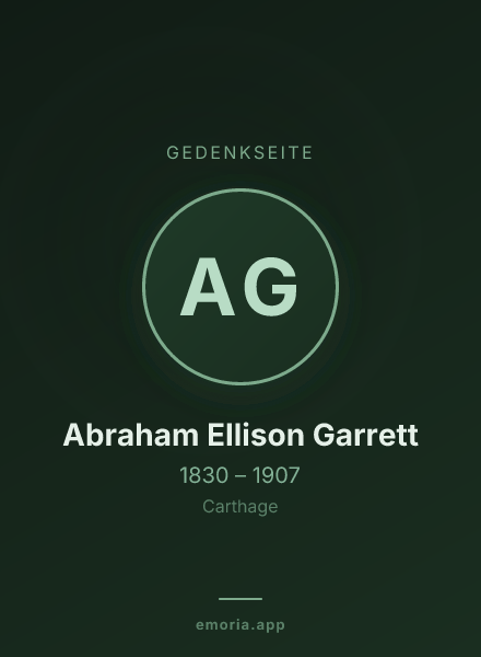 Gedenkportrait von Abraham Ellison Garrett