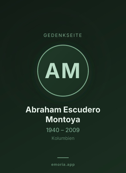 Gedenkportrait von Abraham Escudero Montoya