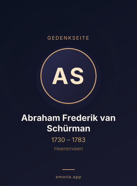 Gedenkportrait von Abraham Frederik van Schürman