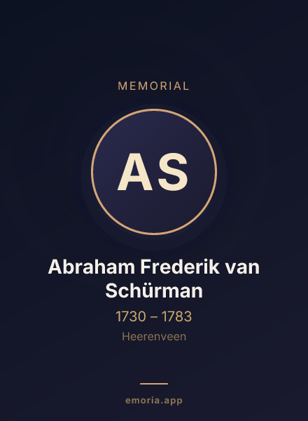 Memorial portrait of Abraham Frederik van Schürman