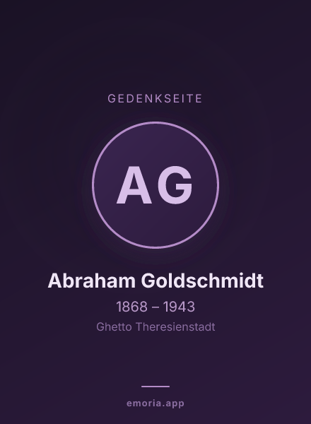 Gedenkportrait von Abraham Goldschmidt