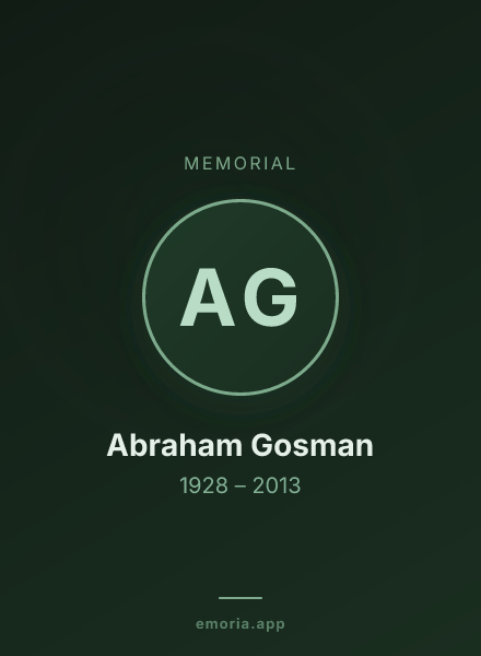 Memorial portrait of Abraham Gosman