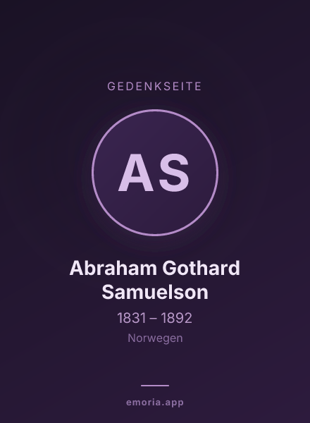 Gedenkportrait von Abraham Gothard Samuelson