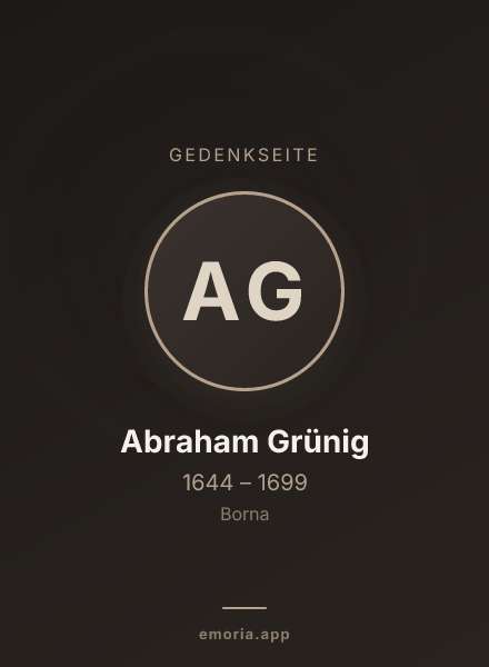 Gedenkportrait von Abraham Grünig