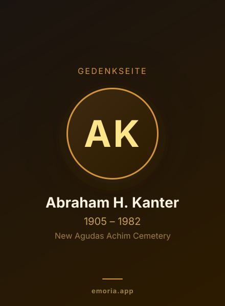 Gedenkportrait von Abraham H. Kanter