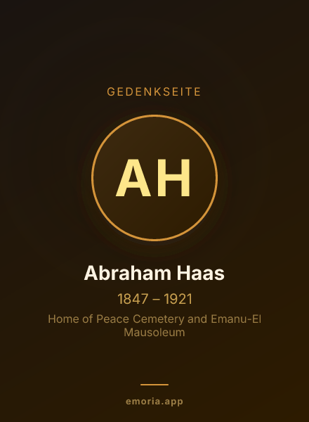 Gedenkportrait von Abraham Haas