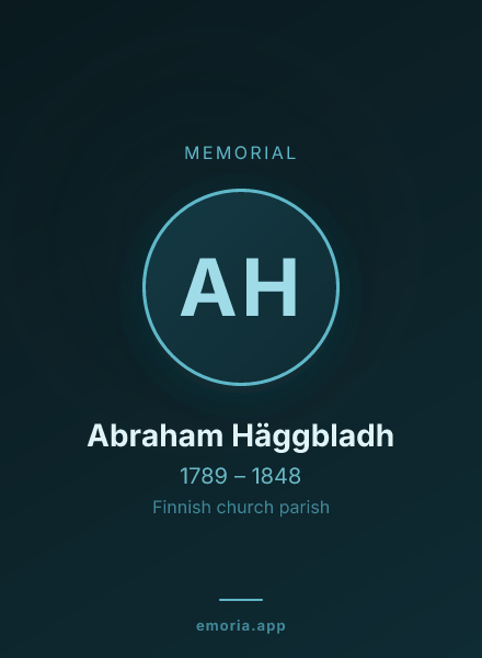 Memorial portrait of Abraham Häggbladh