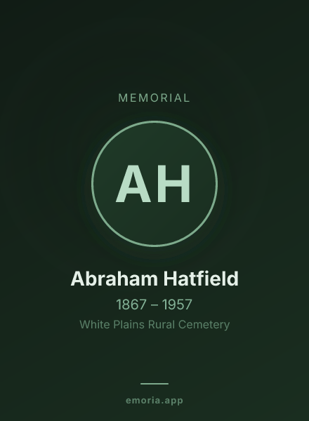 Memorial portrait of Abraham Hatfield