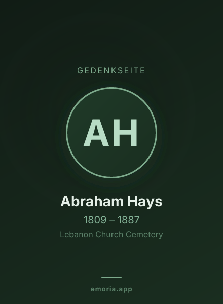 Gedenkportrait von Abraham Hays