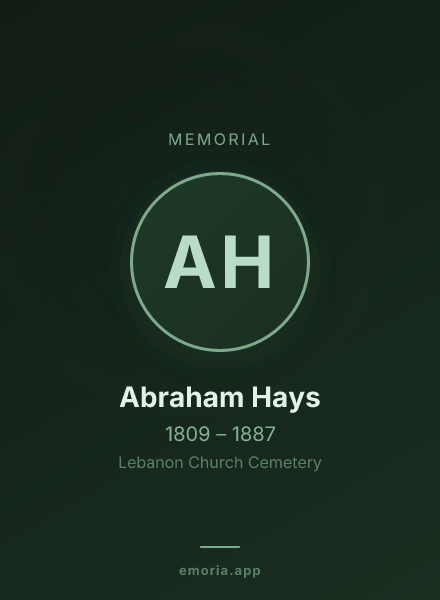 Memorial portrait of Abraham Hays