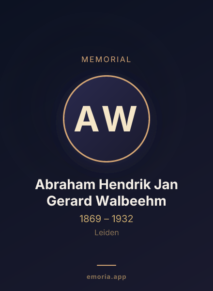 Memorial portrait of Abraham Hendrik Jan Gerard Walbeehm