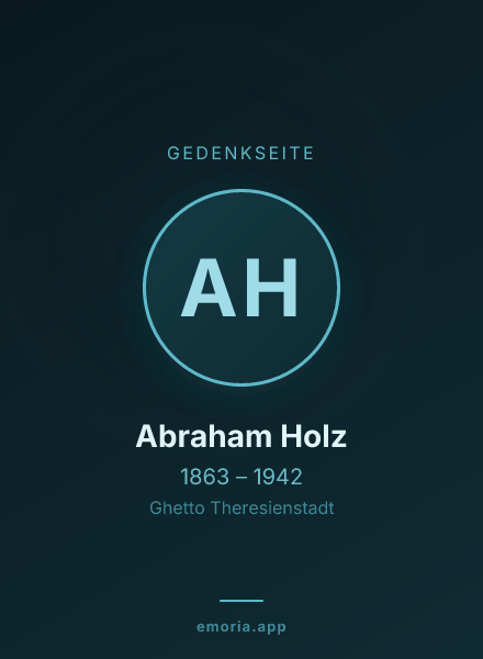 Gedenkportrait von Abraham Holz