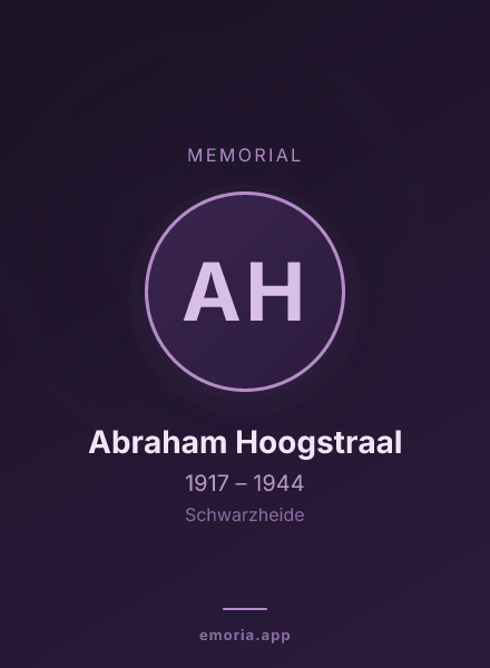 Memorial portrait of Abraham Hoogstraal